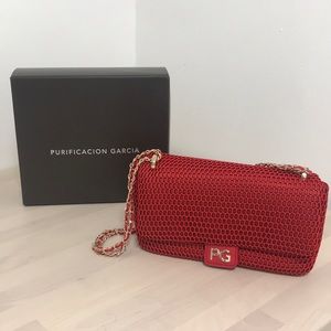 Purificacion Garcia red shoulder bag